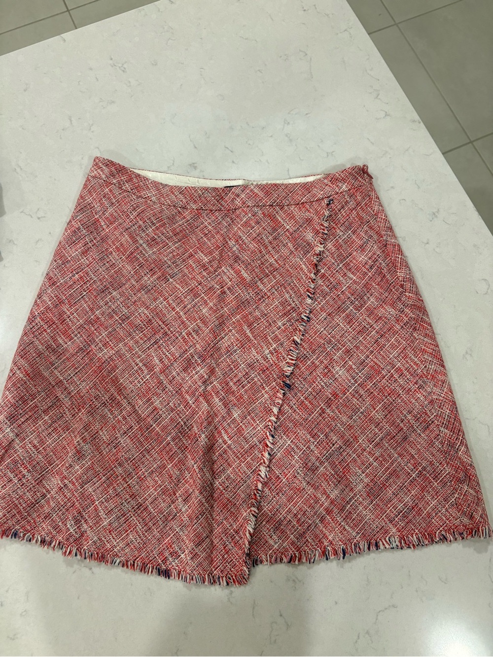 Banana Republic Coral and Red Tweed Skirt